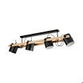 Miniatyrbillede 3 af 4: Plafonnier 4xE27 23W IP20 – Design sort & naturtræ Svart+Trä