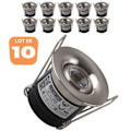 Pikkukuva 1 / 2: Sarja 10 kpl mini SILVIA 1W säädettävää pyöreää mattakromista LED-kohdevaloa Matt krom