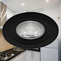 Miniatyrbillede 2 af 4: 3i1 rund sort vandtæt forsænket LED-spot 7W IP54 Svart