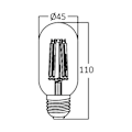 Pikkukuva 3 / 4: LED-lamppu T45 filamenti 4W E27 2200K Bärnsten