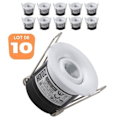 Pikkukuva 1 / 2: Sarja 10 kpl mini SILVIA 1W säädettävää pyöreää valkoista LED-kohdevaloa Vit