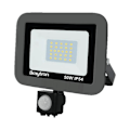 Miniatyrbild 1 av 4: LED-projektor 50W IP54 6500K med sensor Grå