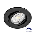 Miniatyrbillede 1 af 4: 3i1 rund sort forsænket LED-spot 7W IP20 Dæmpbar Svart