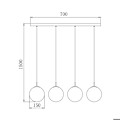 Miniatyrbillede 4 af 4: Suspenderende dekoration 4xG9 10W – Metal Design Amber Bärnsten