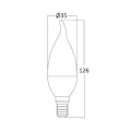 Miniatyrbillede 2 af 4: LED stearinlys pære 5W (Eq.35W) E14 3000K
