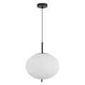 Miniatyrbillede 3 af 4: Oval opal glas pendel 23W IP20 E27 Diam 290mm Opal