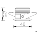Miniatyrbillede 2 af 2: Mini indbygget firkantet LED spot EVA-2 3W 3000K Vit