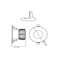 Pikkukuva 2 / 4: LED Spot Downlight 6W pyöreä kiinteä vedenpitävä IP65 Vit