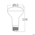 Miniatyrbild 4 av 4: Ampoule LED R63 E27 9W 830lm 3000K – Braytron