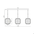 Miniatyrbillede 4 af 4: Suspension dekoration 3xE27 23W IP20 – Opal/Sort Opal+Svart