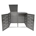 Miniatyrbillede 4 af 6: Udendørs affaldscontainerabri til skraldespande op til 2 beholdere med låg 116,5x131x80 cm i rustfrit stål 04_0005399 Guld