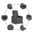 Miniatyrbillede 4 af 6: Fauteuil relax TV med komfortabel polstring og manuel hældningsfunktion i mørkegrå stof DEC027945 Grå