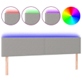 Miniatyrbillede 1 af 4: Hovedgavl til soveværelse med LED-møbel 200 x 5 x 78/88 lysegråt stof