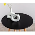 Miniatyrbillede 3 af 6: Høj barbord med rund plade, cirkulært metal fodpanel, plade i sort træ 10_0005526 kastanj