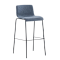 Miniatyrbillede 1 af 6: Barstol x1 moderne design stabelbar blå stofsæde og 4 sorte metalben 10_0004952 Blå