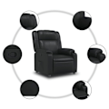 Miniatyrbillede 4 af 6: Tv-recliner med komfortabel polstring, manuel hældningsfunktion i sort PVC DEC028074 Svart