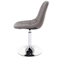Miniatyrbillede 2 af 5: Stol til spisestue x1 drejelig retro design PVC grå taupe med krom ben 04_0002193 Grå