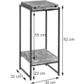 Miniatyrbillede 2 af 4: Plantesupport bordplade til blomster, sidebord i metal MDF mørkebrun 82