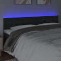 Miniatyrbillede 3 af 4: Hovedgærde til soveværelse, LED-møbel, 200 x 5 x 78/88, syntetisk sort