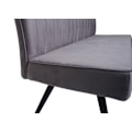 Pikkukuva 4 / 6: Ravintolapöytäsohva, jossa on tummanharmaa samettipäällinen ja metalli, 160 cm 04_0005856 Grå