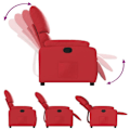 Miniatyrbillede 5 af 6: Fauteuil relax TV med komfortabel polstring og manuel vippefunktion i rød PVC DEC028166 Guld
