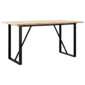 Pikkukuva 4 / 6: Teollinen muotoilupöytä ruokailuhuoneeseen 140 x 80 x 75,5 cm mäntyä ja terästä DEC036783 kastanj