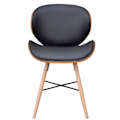 Miniatyrbillede 3 af 4: Sæt med 2 spisestole til køkkenet i retro design af syntetisk materiale og buet træ
