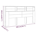Miniatyrbillede 4 af 5: Hovedgærde med opbevaring, sengetilbehør, natbord, reol 200 x 19 x 103,5 MDF brun kastanj