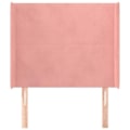 Miniatyrbillede 2 af 4: Hovedgærde til seng soveværelse møbel med sidekant 103 x 16 x 118/128 Flockstof rosa Rosa