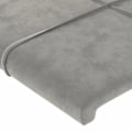 Miniatyrbillede 4 af 6: Hovedgavl til seng, soveværelse møbel med sidekant 103 x 23 x 78/88 lys grå velour