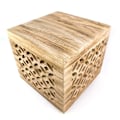 Miniatyrbillede 2 af 6: Tabouret, kube, træ, sidebord, kube, brunt træ, sengebord, lav bordhylde, 39 x 40 x 40