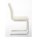 Miniatyrbillede 2 af 6: Stol til spisestue x1 moderne design i creme PVC med støtte i rustfrit stål 10_0001990 Grädde