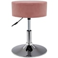Miniatyrbillede 1 af 3: Taburet - Décoshop26 - Justerbar højde - Lyserød fløjlsbetræk - Moderne design - 110 kg max Rosa