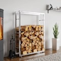 Miniatyrbillede 3 af 6: Range bûches hylde støtte træ til pejs 125x100x25 cm i rustfrit stål 10_0003547 kastanj