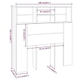 Miniatyrbillede 4 af 5: Sengegavl - MDF - Brun - 100x19x103,5 cm - Indbygget opbevaring - Moderne stil kastanj