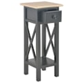 Miniatyrbillede 2 af 6: Side table for the end of the sofa with drawer 27 x 27 x 65,5 cm MDF + black pine wood DEC032475 kastanj
