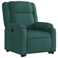 Miniatyrbillede 3 af 6: Fauteuil relax TV med komfortabel polstring, elektrisk hævning i mørkegrønt stof DEC028212 Guld