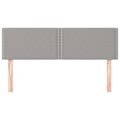 Miniatyrbillede 2 af 6: Hovedgavl til seng til soveværelse, møbel i 2 dele 72 x 5 x 78/88 cm lys grå stof TDL0206431 Grå
