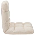 Miniatyrbillede 4 af 6: Justerbar, sammenklappelig gulvstol i creme mikrofiber DEC026232 Grädde
