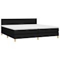 Miniatyrbillede 2 af 6: Sengramme - TDL - 200x200 cm - Sort stof - LED - Polstret bund Svart