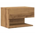 Miniatyrbillede 1 af 6: Væglampebord med skuffe og hylde 46 x 29,5 x 30 cm ingeniørtræ, egefarve DEC034244 kastanj