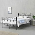 Pikkukuva 4 / 4: "Lit simple yksi henkilö vahvasta metallista mustilla metallilastreilla 90 x 200" Svart