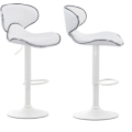 Miniatyrbillede 1 af 4: Barstole - Décoshop26 - Sæt af 2 - Moderne design - Højdejusterbar - 360° roterende Vit