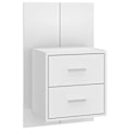 Miniatyrbillede 1 af 5: Væghængt natbord 48,5 x 32,5 x 80 cm i stilrent hvidt ingeniørtræ DEC034234 Vit