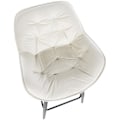 Miniatyrbillede 3 af 6: Barstol høj x1 polstret sæde i cremet velour og sort metal 10_0004890 Grädde