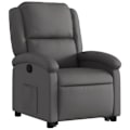 Miniatyrbillede 3 af 6: Fauteuil relax TV med komfortabel polstring, elektrisk løftefunktion i ægte grå læder DEC027924 Grå