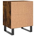 Pikkukuva 5 / 6: 2 kpl yöpöytiä hyllyillä 40 x 30 x 50 cm ruskeaa puu- ja metallirakennetta DEC035082 kastanj