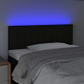 Miniatyrbillede 3 af 5: Hovedgærde til soveværelse med LED-møbel 100 x 5 x 78/88 cm, sort stof TDL0200753 Svart