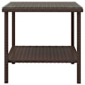 Pikkukuva 2 / 5: Sisä- tai ulkokäyttöön tarkoitettu apupöytä 45 x 45 x 45 cm polyrotinia ruskea ja karkaisua lasia DEC032465 kastanj