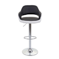 Miniatyrbillede 3 af 6: Barstol, drejelig bardisk taburet med ryg i sort og hvid PVC 04_0005281 Vit
